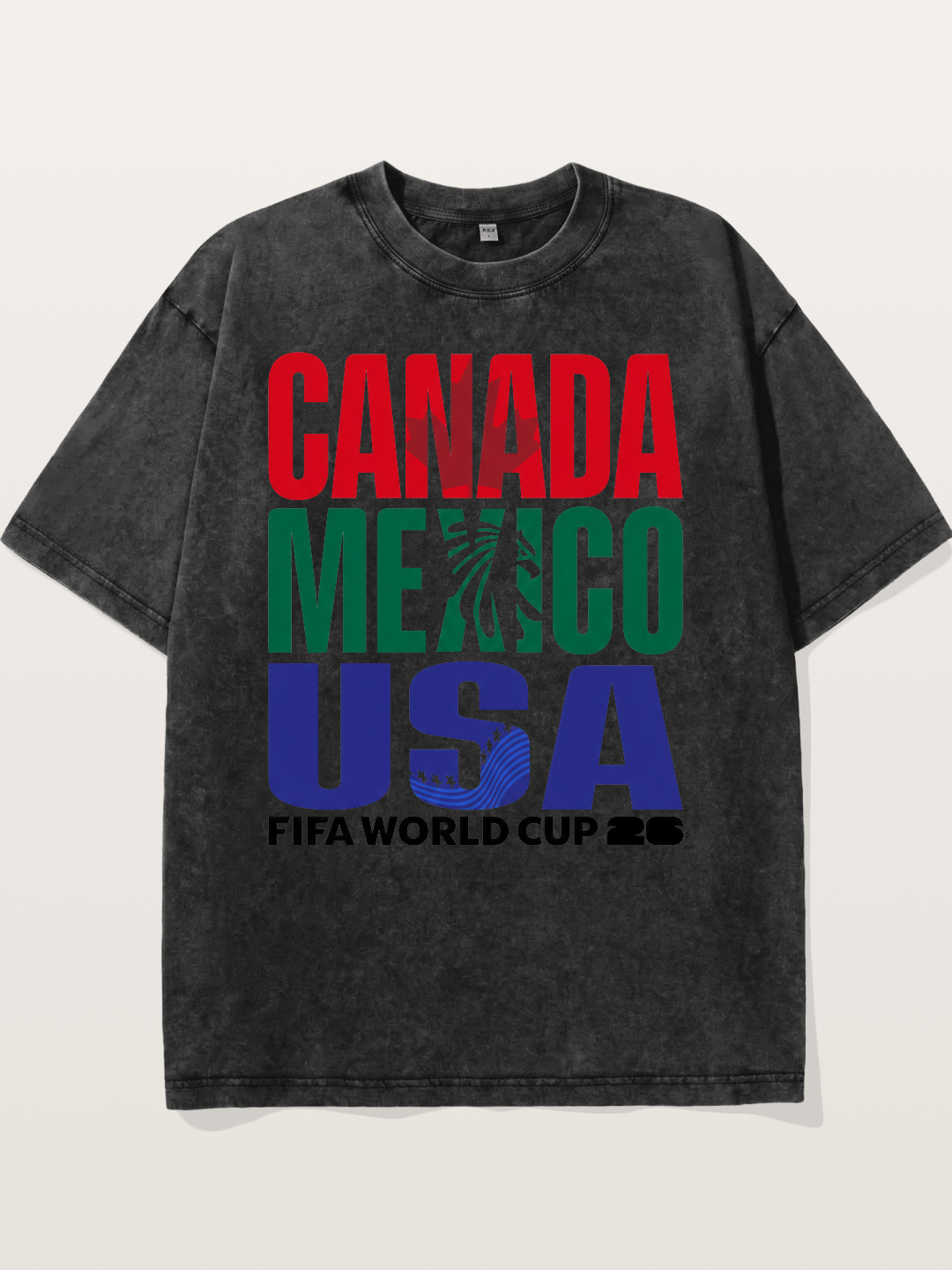 2026 World Cup Host Nations Print Washed T-shirt