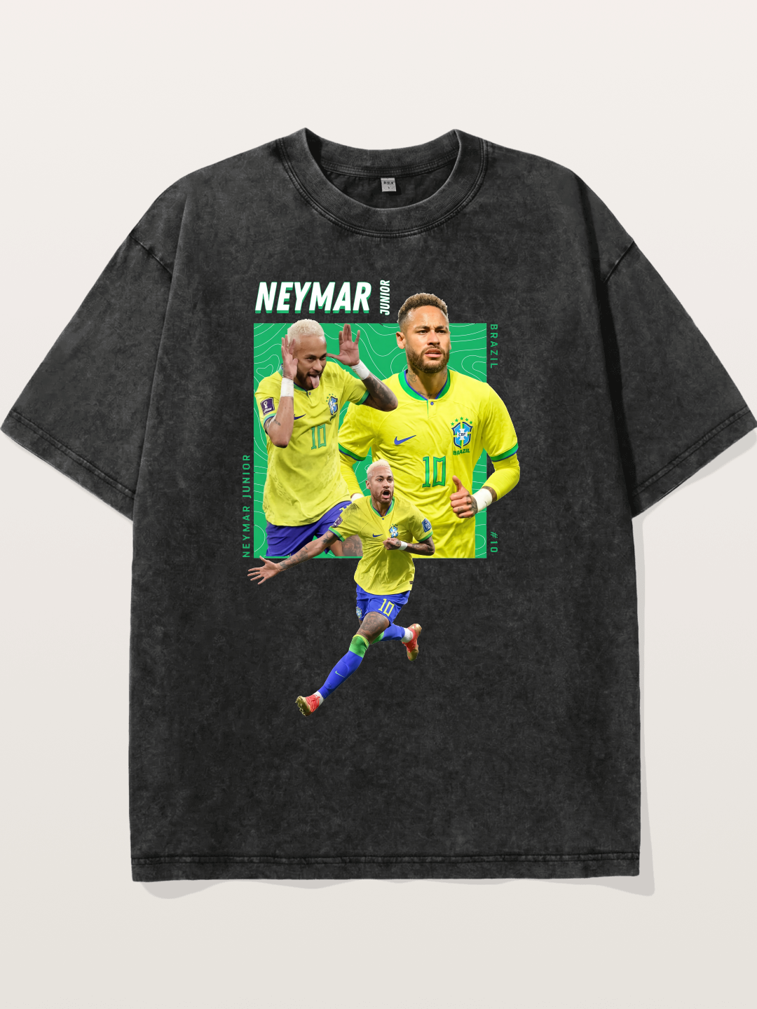 Neymar Collage Brazil Poster Washed T-shirt