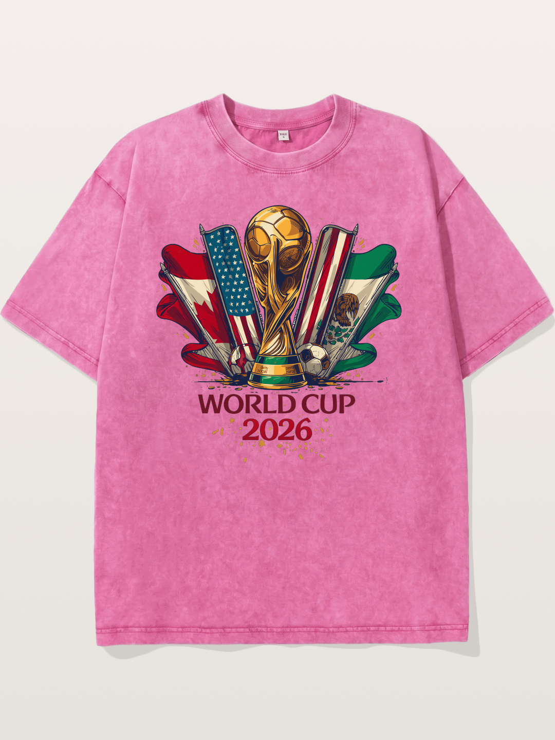 2026 WC World Flags Poster Washed T-shirt