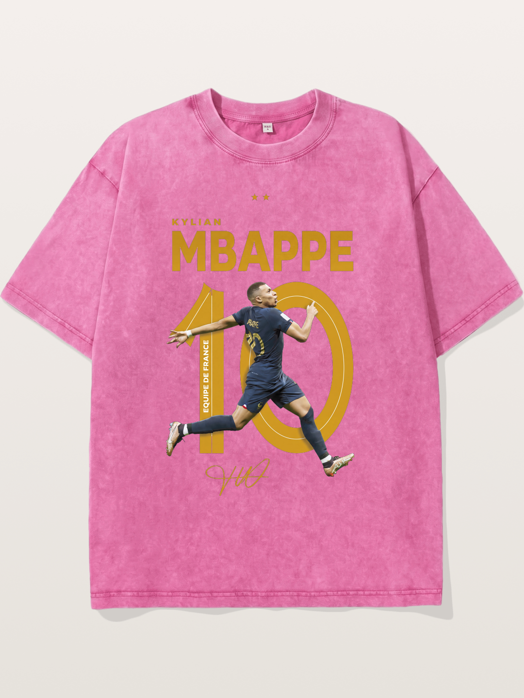 Mbappe France Number 10 Art Washed T-shirt