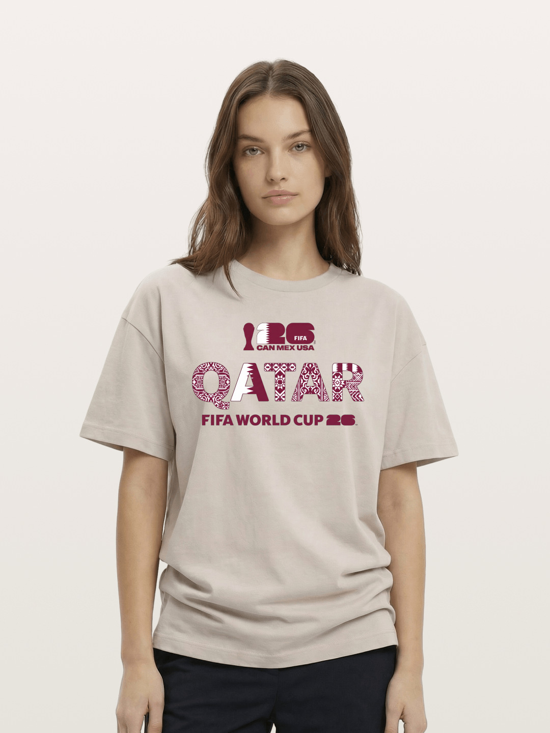 Qatar 2026 Geometric Ornament Art Cotton T-shirt