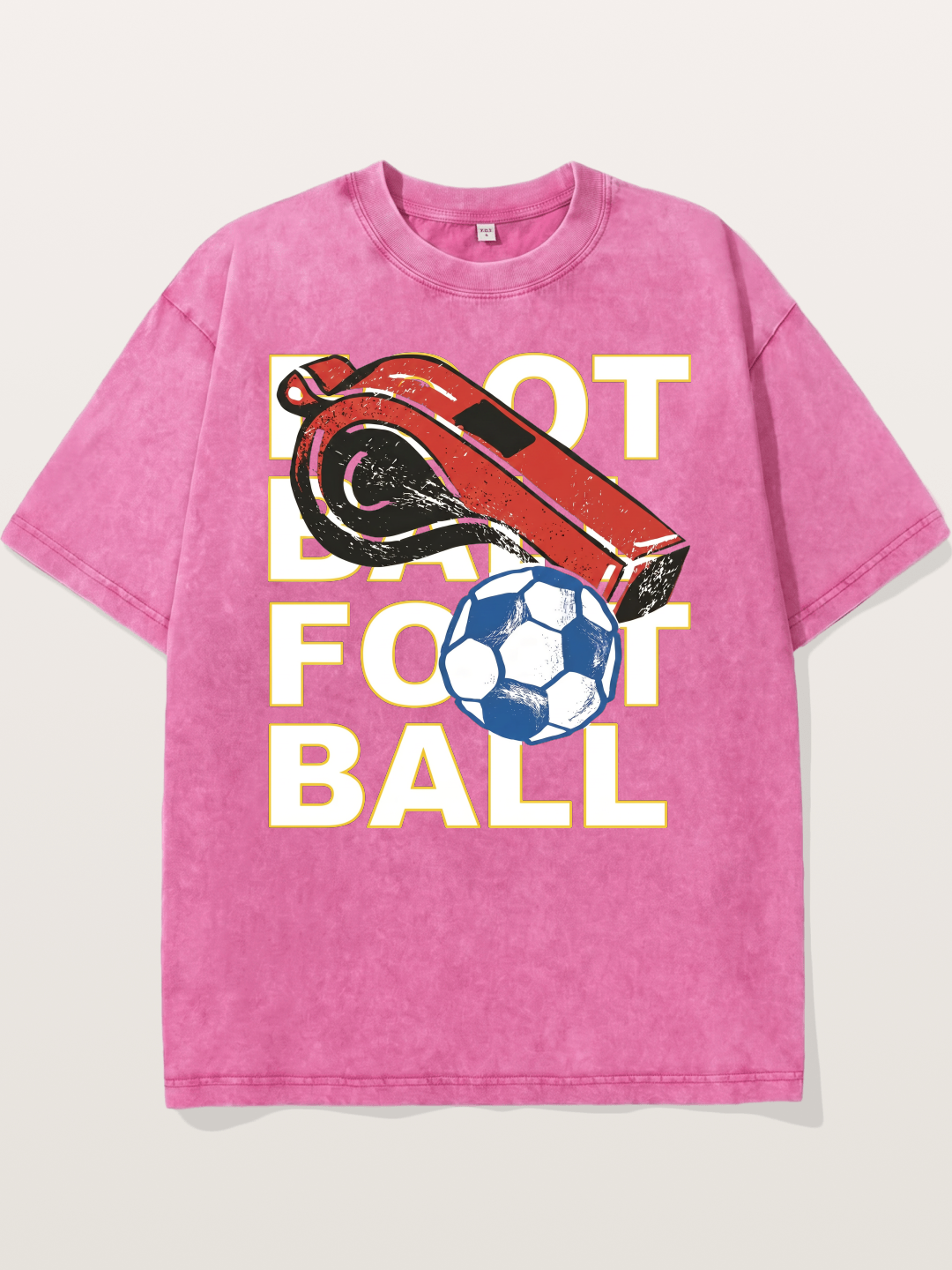 Retro Whistle Football Art Washed T-shirt