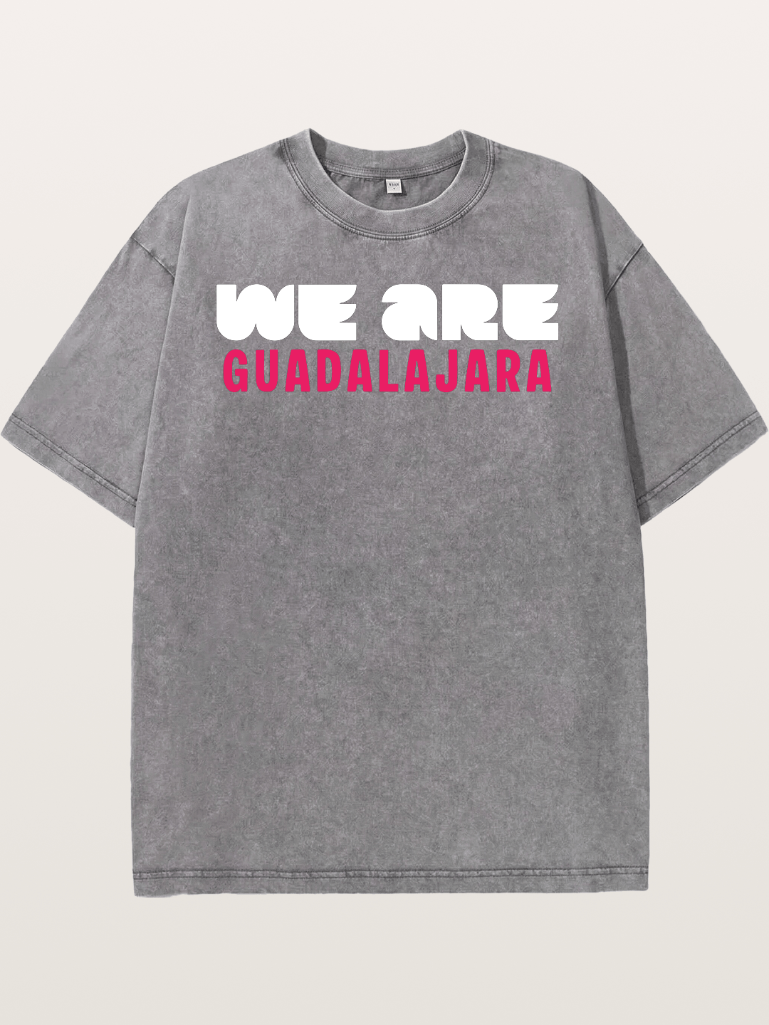 Guadalajara Pink Block Letters Washed T-shirt