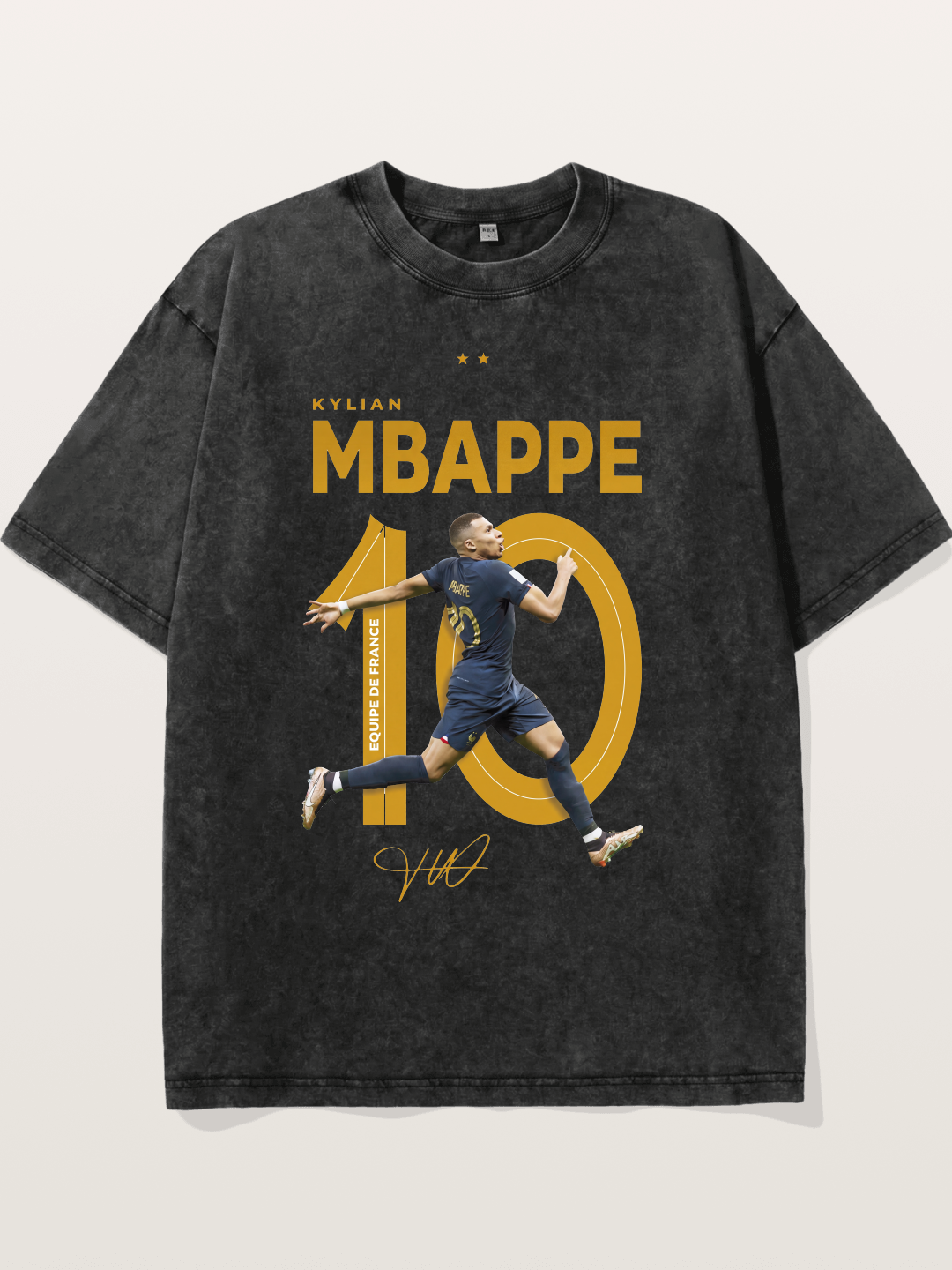 Mbappe France Number 10 Art Washed T-shirt
