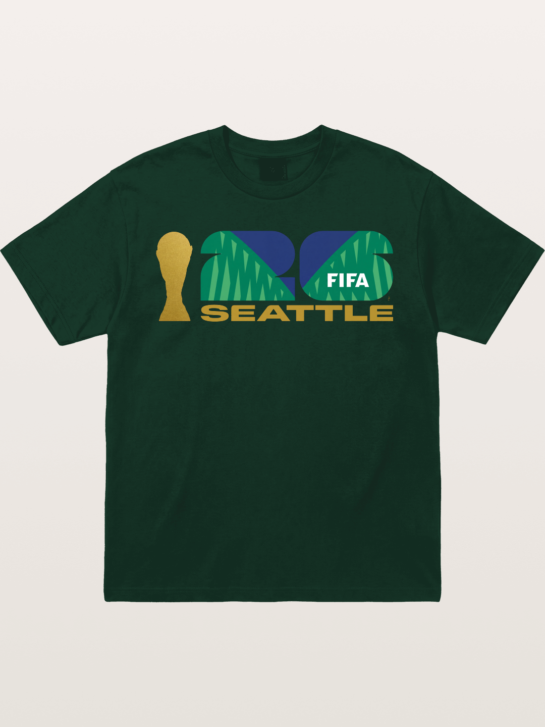 Seattle WC 2026 Gold Green Logo Gildan T-shirt