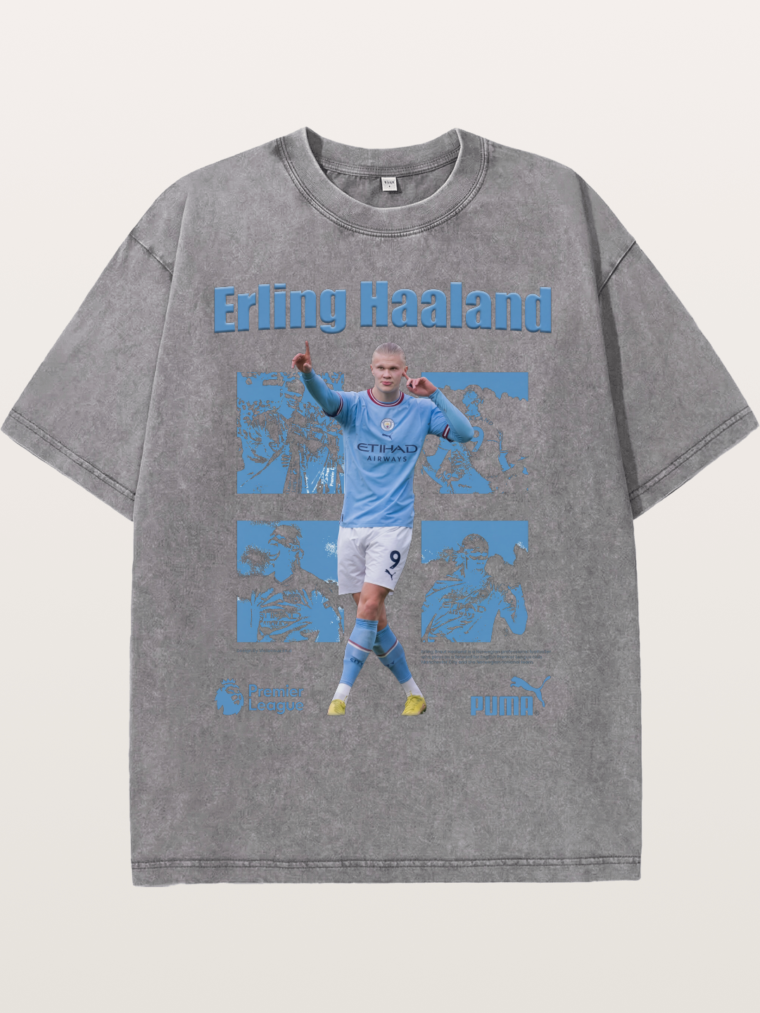 Haaland Premier League Poster Washed T-shirt