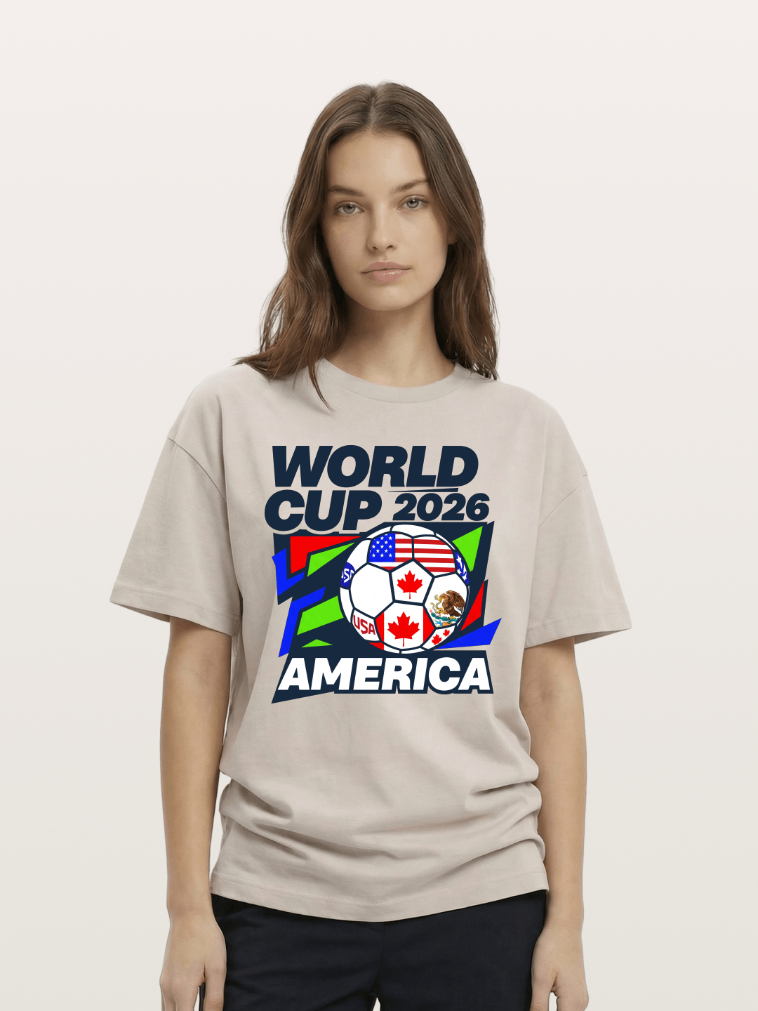 World Cup 2026 America Geometric Cotton T-shirt
