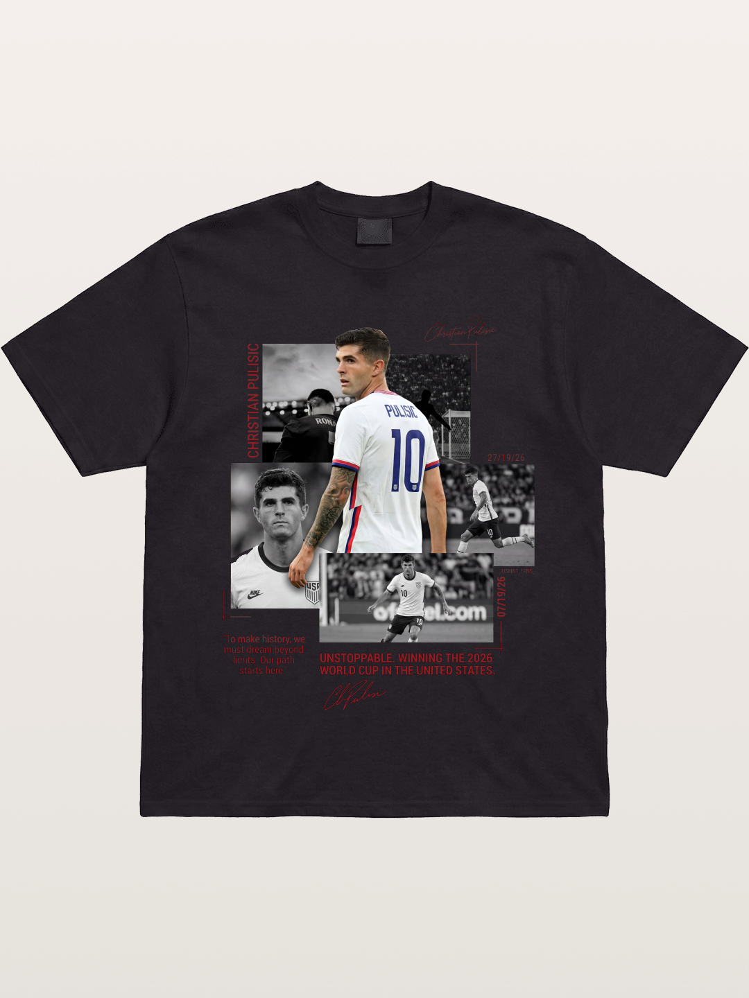 Christian Pulisic Match Day Montage Gildan T-shirt