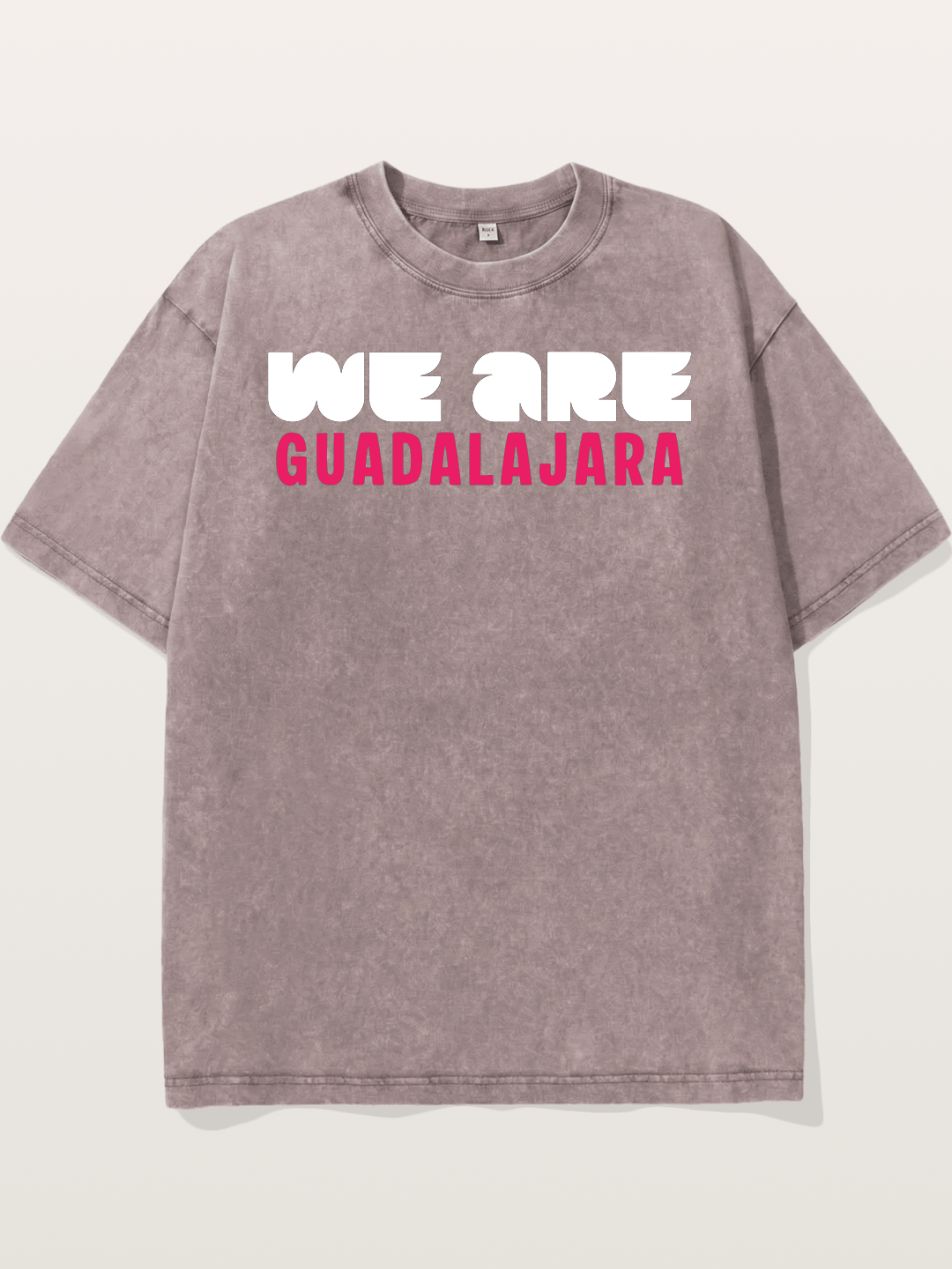 Guadalajara Pink Block Letters Washed T-shirt