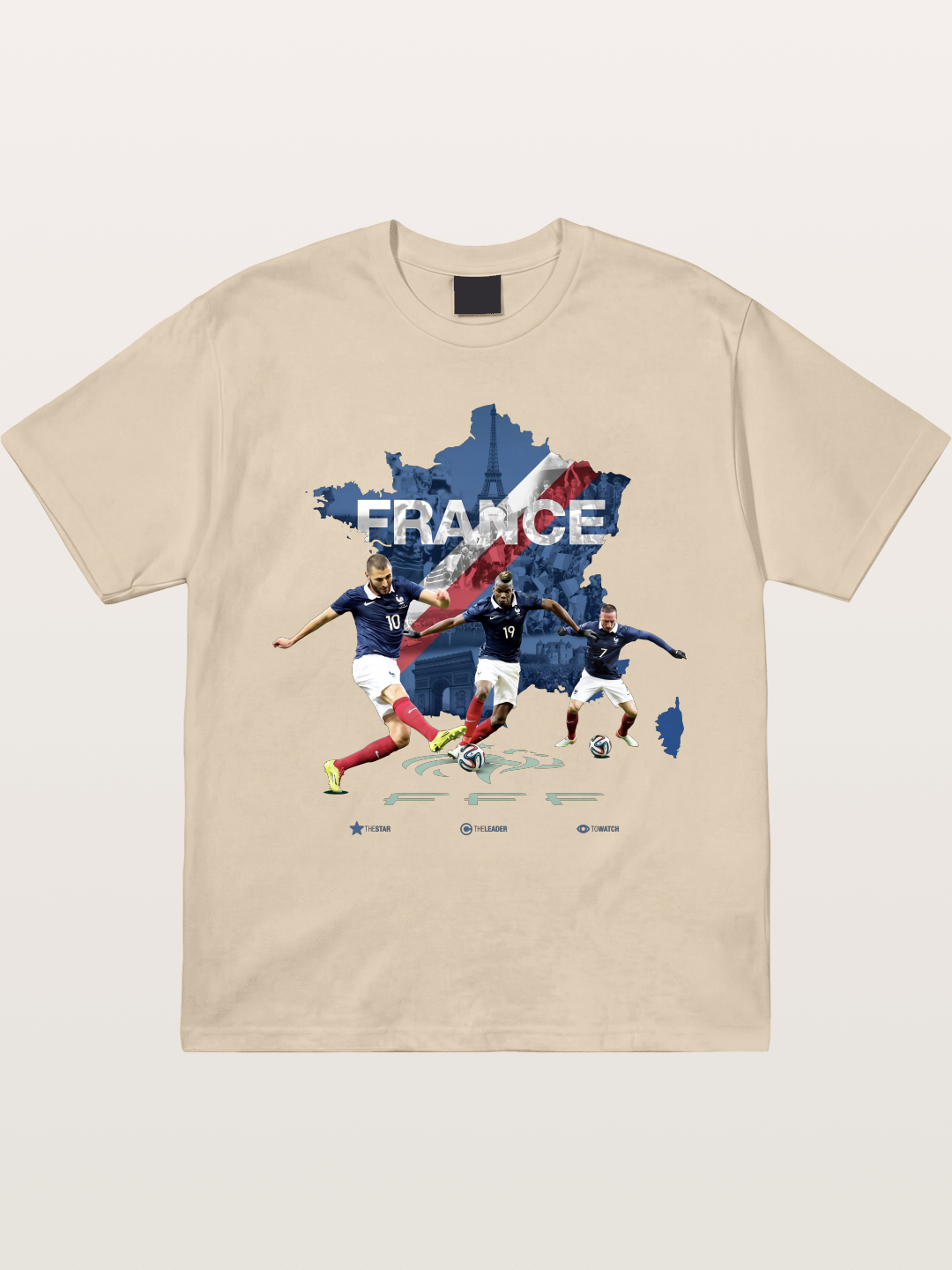 France Football Stars With Map Gildan T-shirt