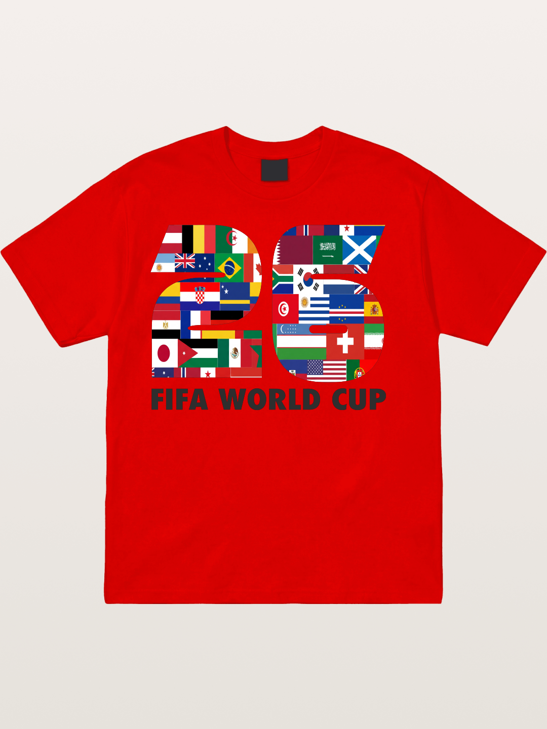 2026 World Cup Nations Flags Collage Cotton T-shirt