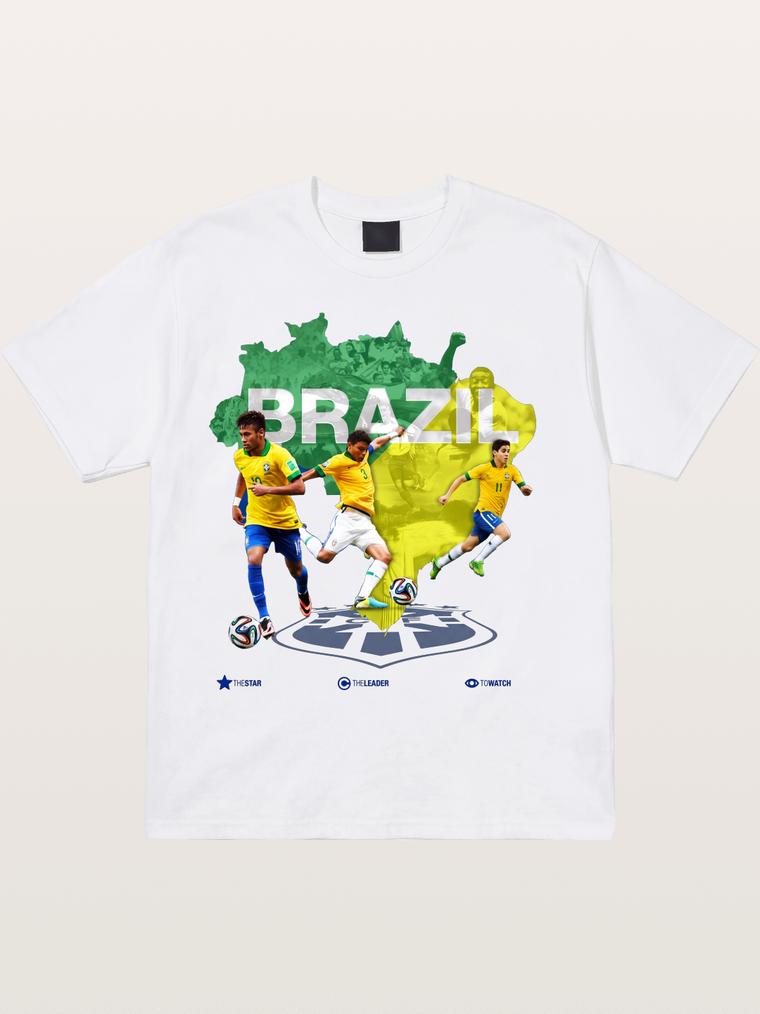 Brazil National Team Stars Collage Cotton T-shirt