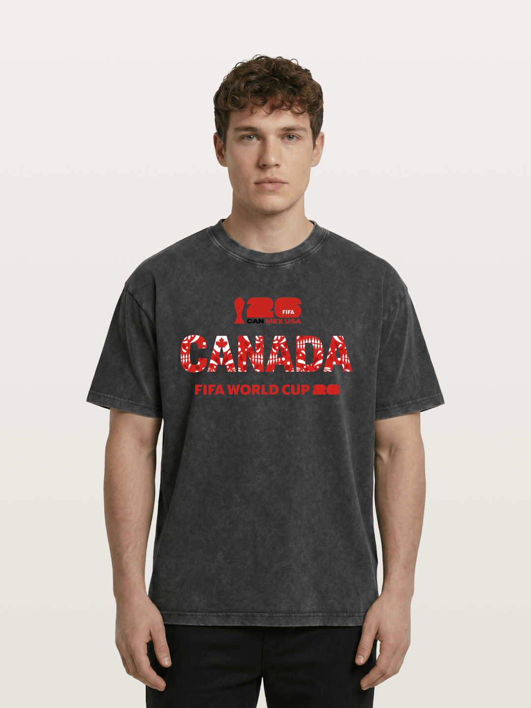 2026 World Cup Canada Floral Print Washed T-shirt
