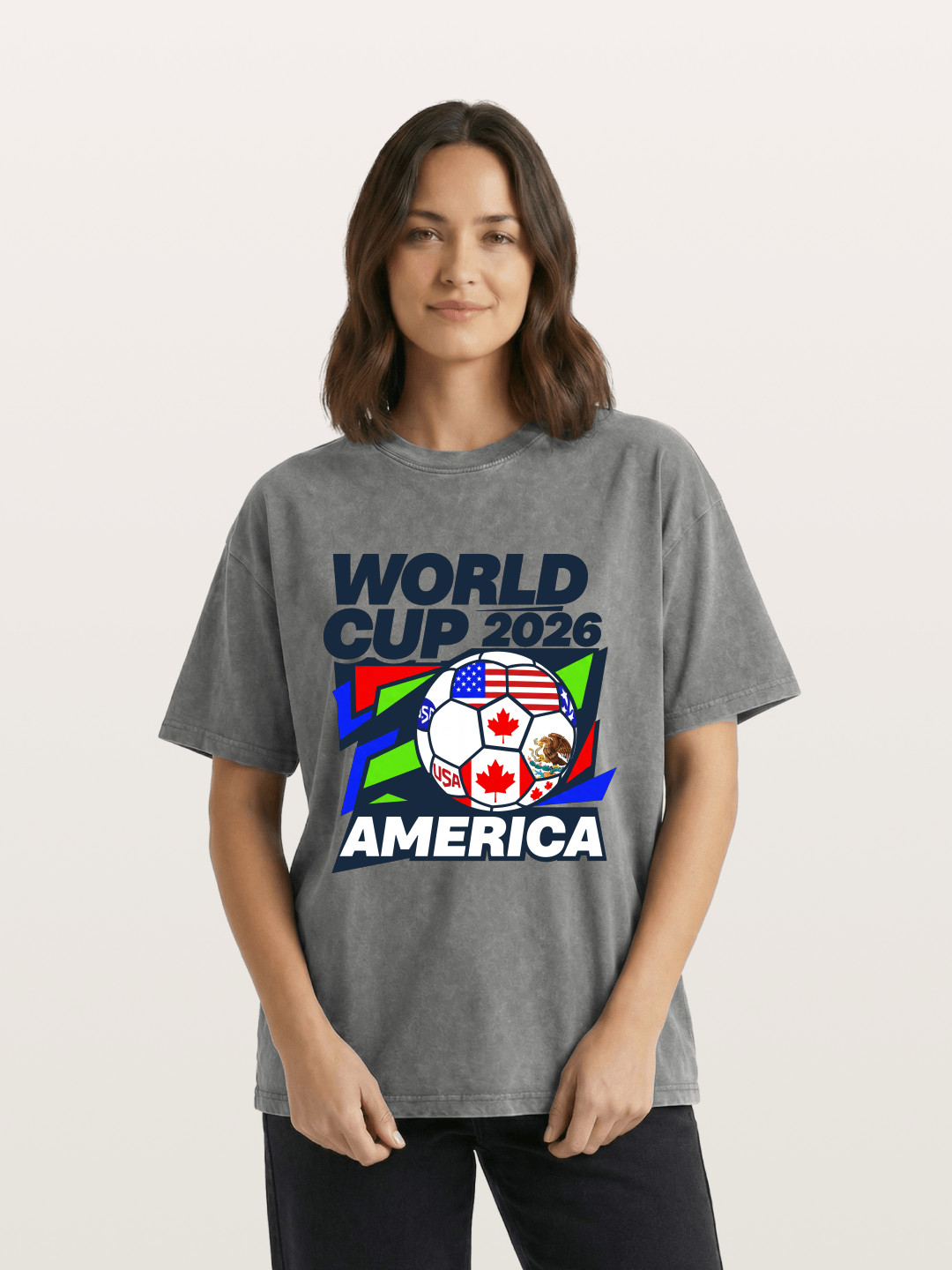 World Cup 2026 America Geometric Washed T-shirt
