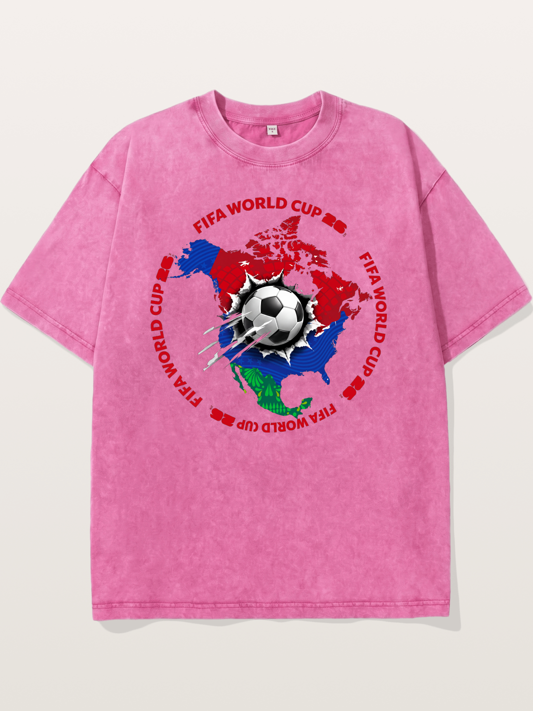 Soccer Ball Americas Burst Design Washed T-shirt