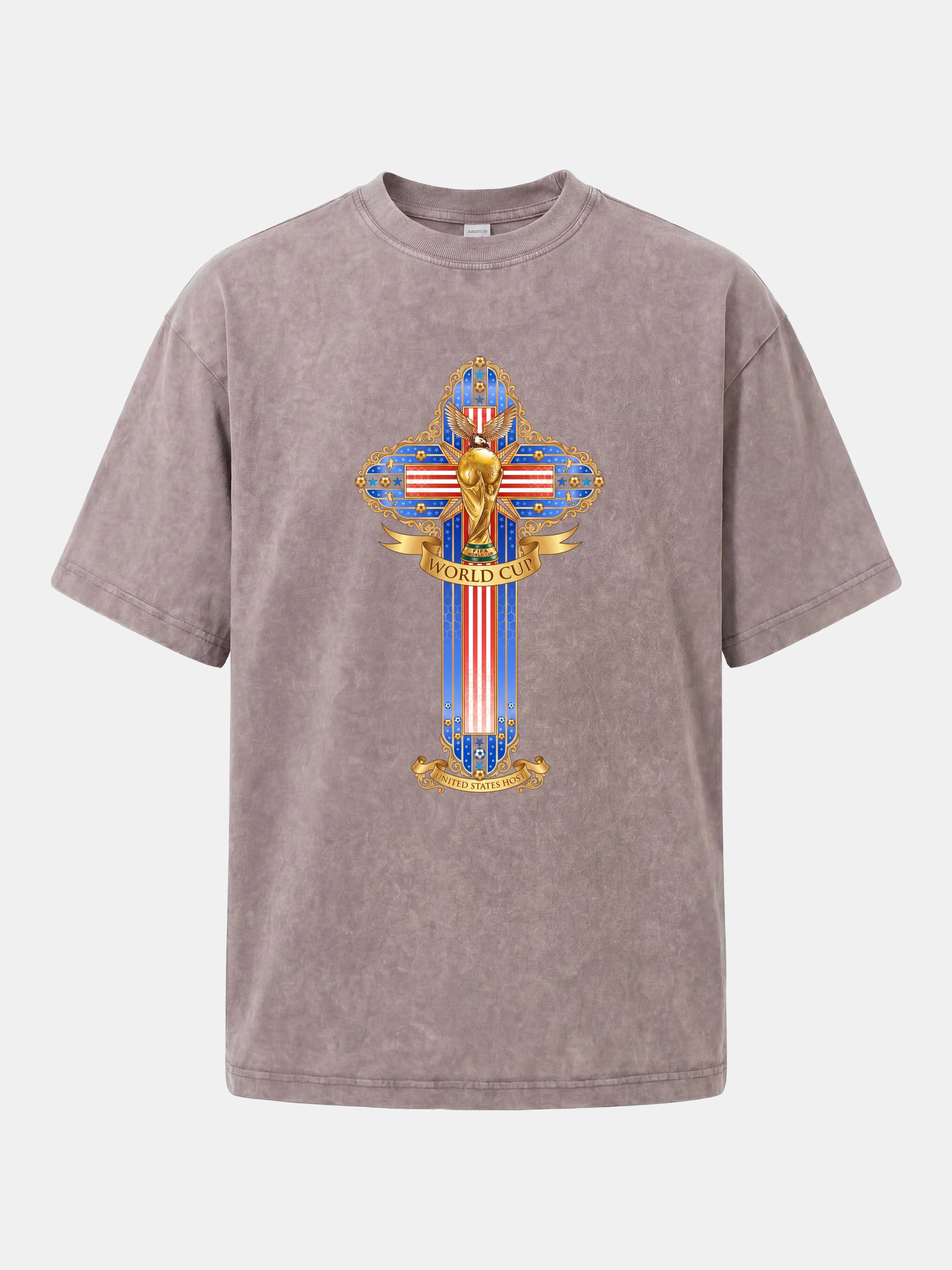USA Cross World Cup Trophy Card Washed T-shirt