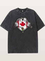 Canada Flag World Cup Poster Washed T-shirt
