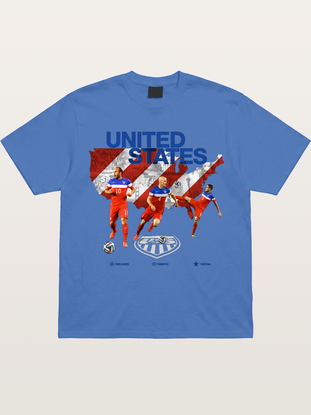 USA Soccer Stars On Map Outline Gildan T-shirt