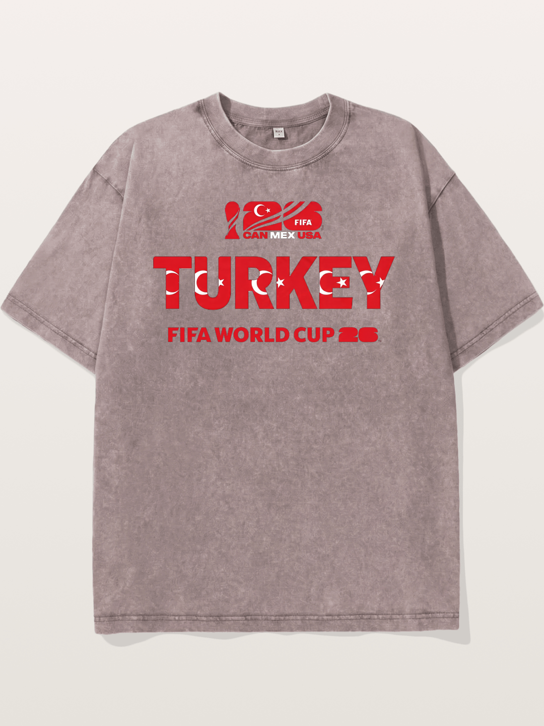 Turkey 2026 Crescent Star Design Washed T-shirt