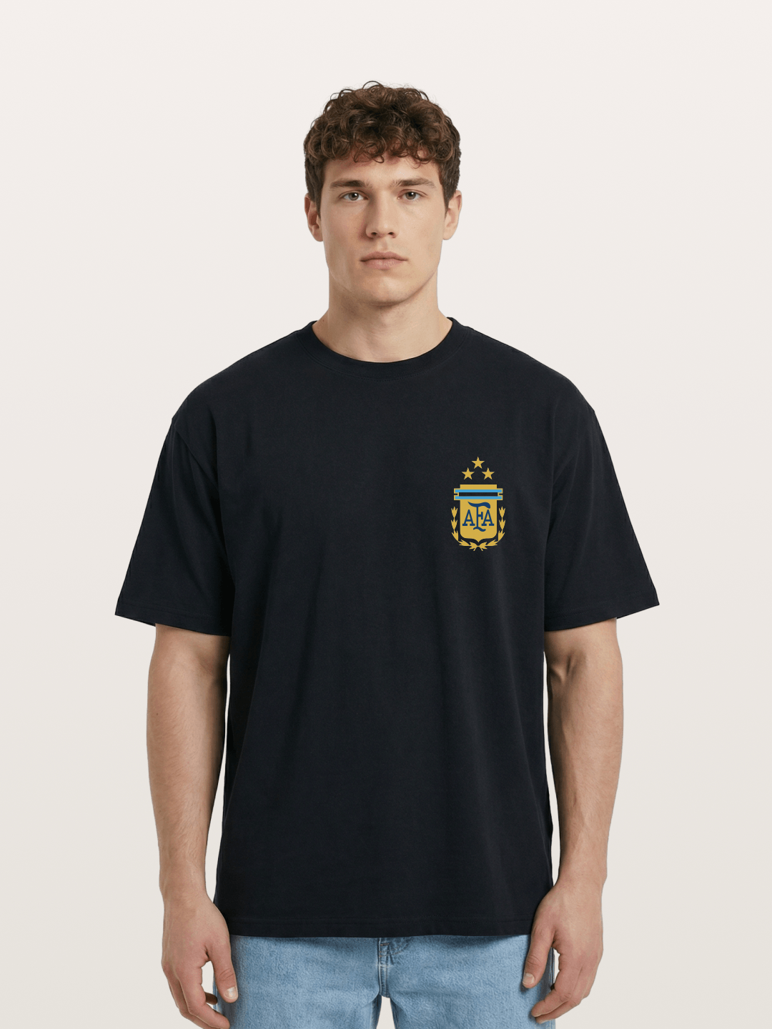 Argentina AFA Three Stars Badge Cotton T-shirt