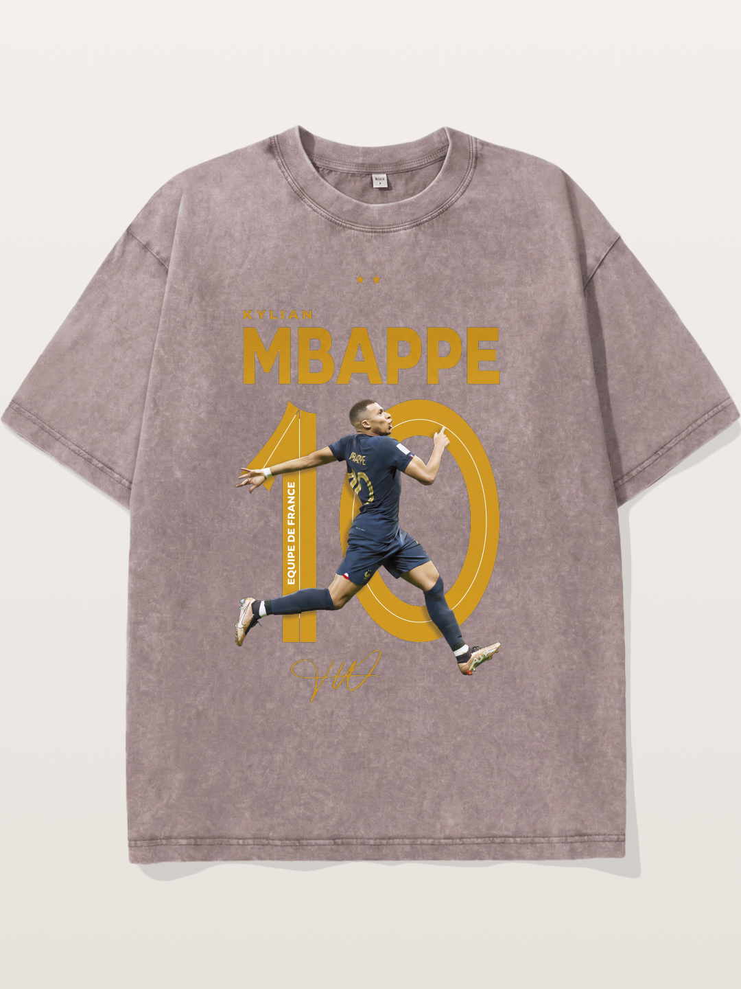 Mbappe France Number 10 Art Washed T-shirt