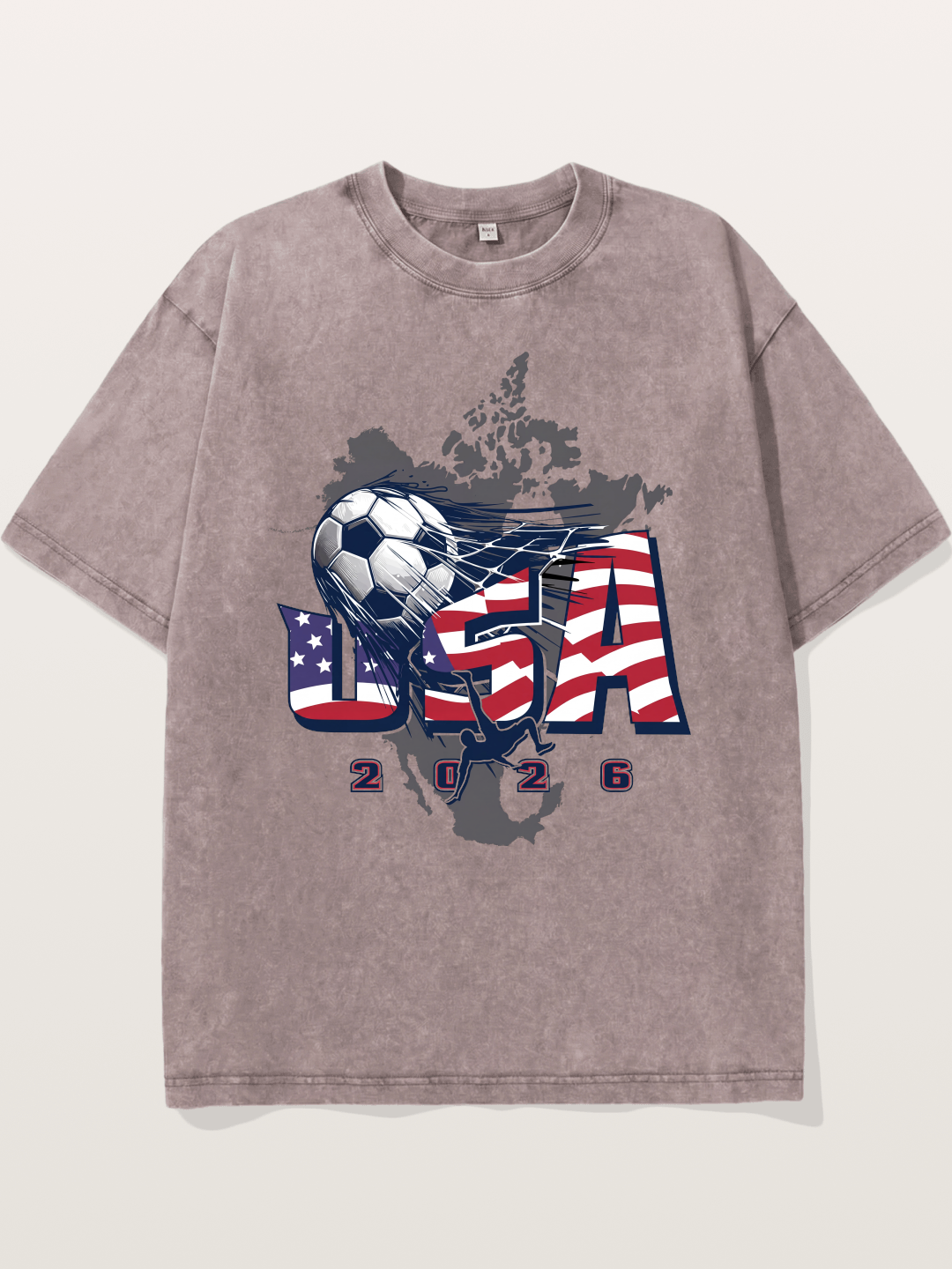 American Flag Soccer Map 2026 Washed T-shirt