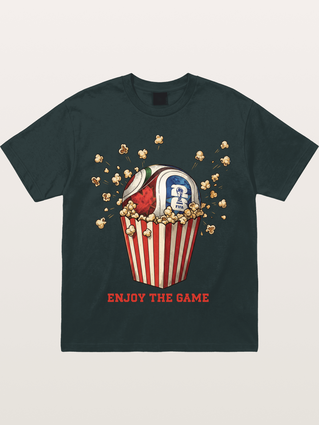 Soccer Ball in Popcorn Bucket Gildan T-shirt