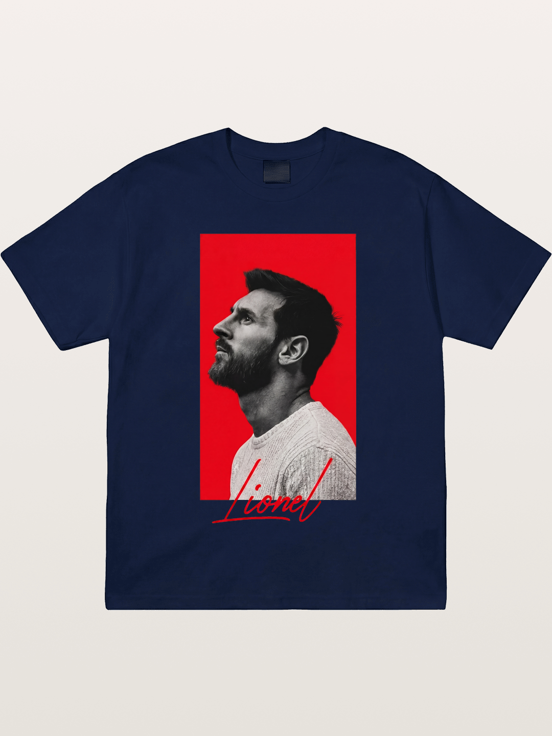 Messi Red Background Portrait Gildan T-shirt
