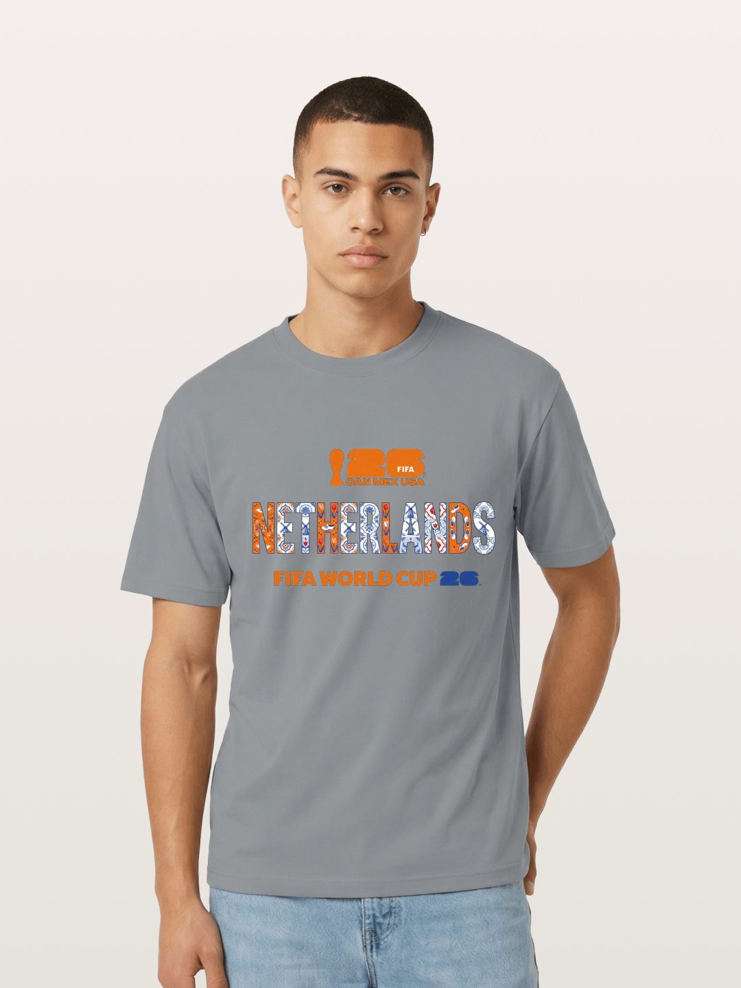 Netherlands 2026 Delft Blue Typo Gildan T-shirt