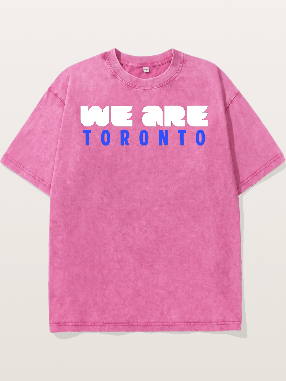 Toronto Blue-Red Two-Tone Text Washed T-shirt