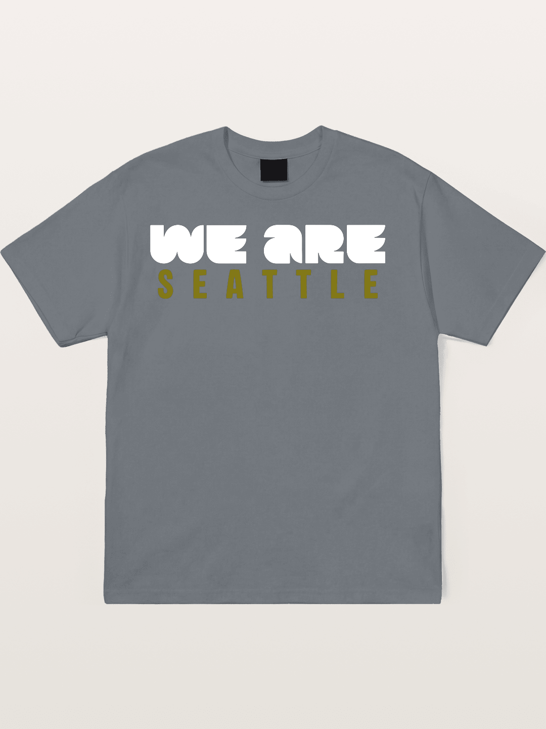 Seattle Olive Green Typography Cotton T-shirt