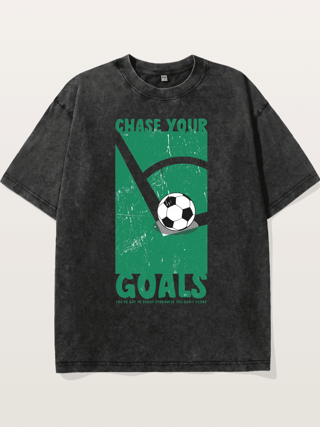 Chase Your Goals Green Poster Washed T-shirt