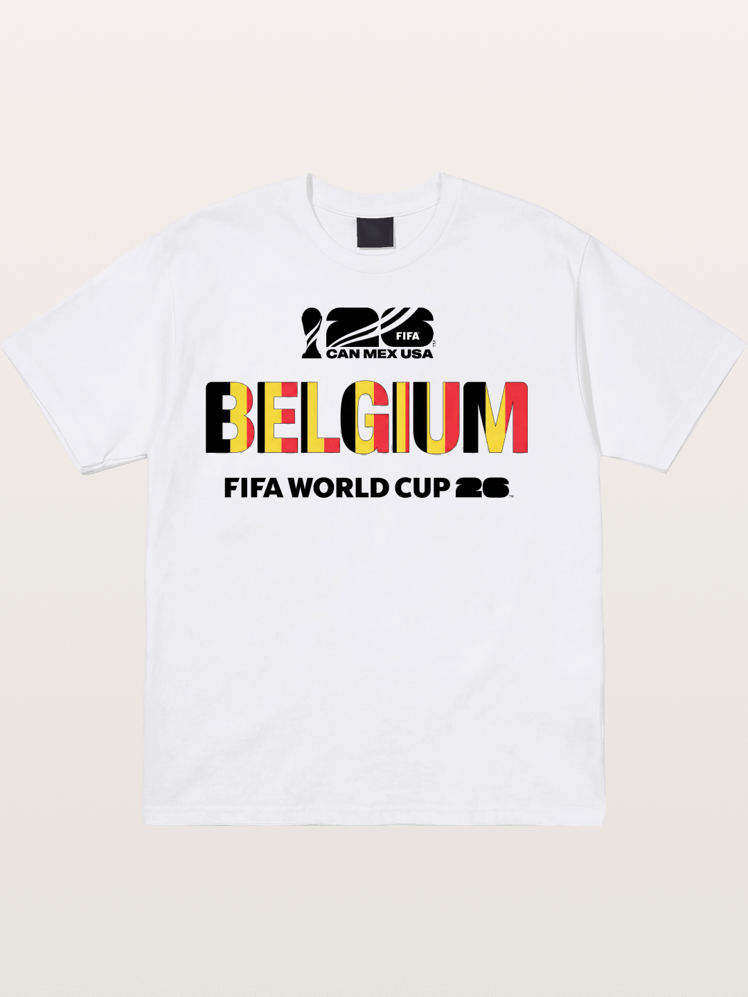Belgium 2026 Flag Pattern Print Cotton T-shirt