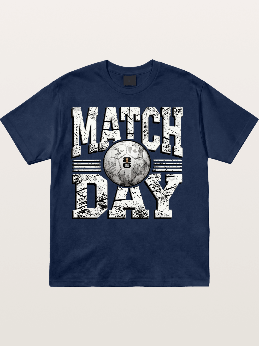 Match Day Grunge Soccer Print Cotton T-shirt