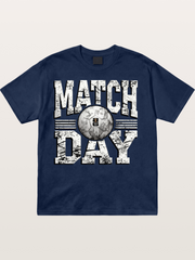 Match Day Grunge Soccer Print Cotton T-shirt