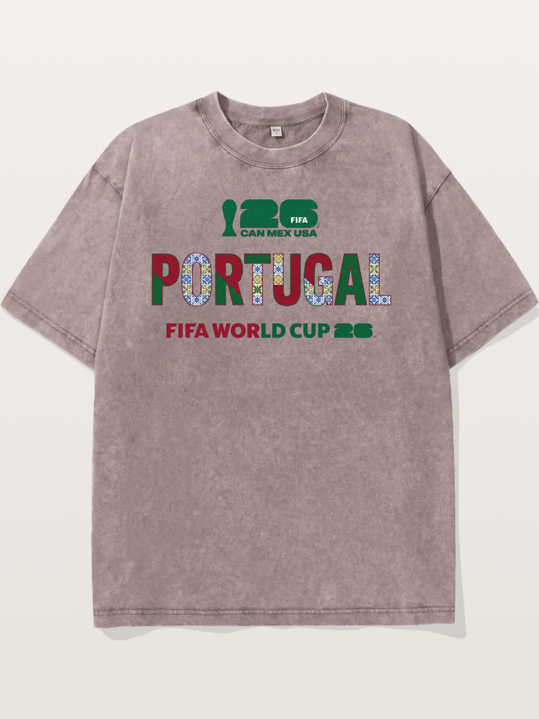 Portugal 2026 Pattern Art Washed T-shirt