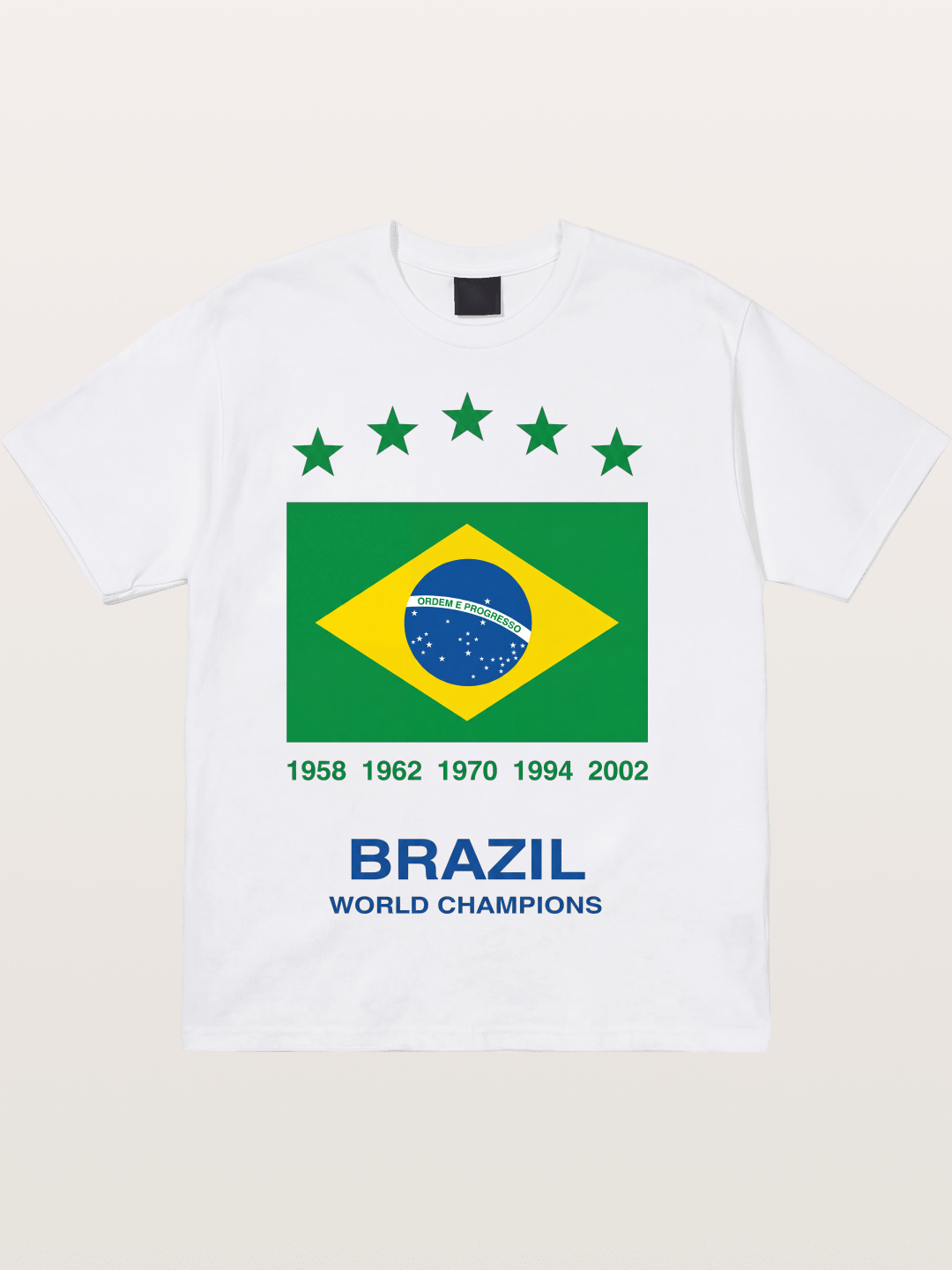 Brazil World Champions Flag Card Cotton T-shirt