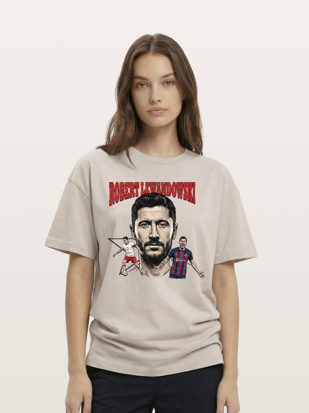 Robert Lewandowski Football Art Cotton T-shirt