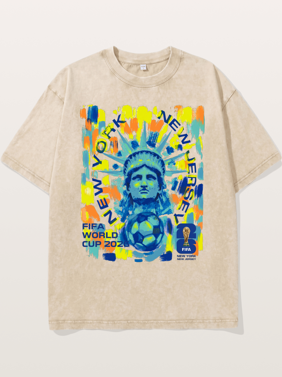 NY NJ WC 2026 Statue of Liberty Art Washed T-shirt