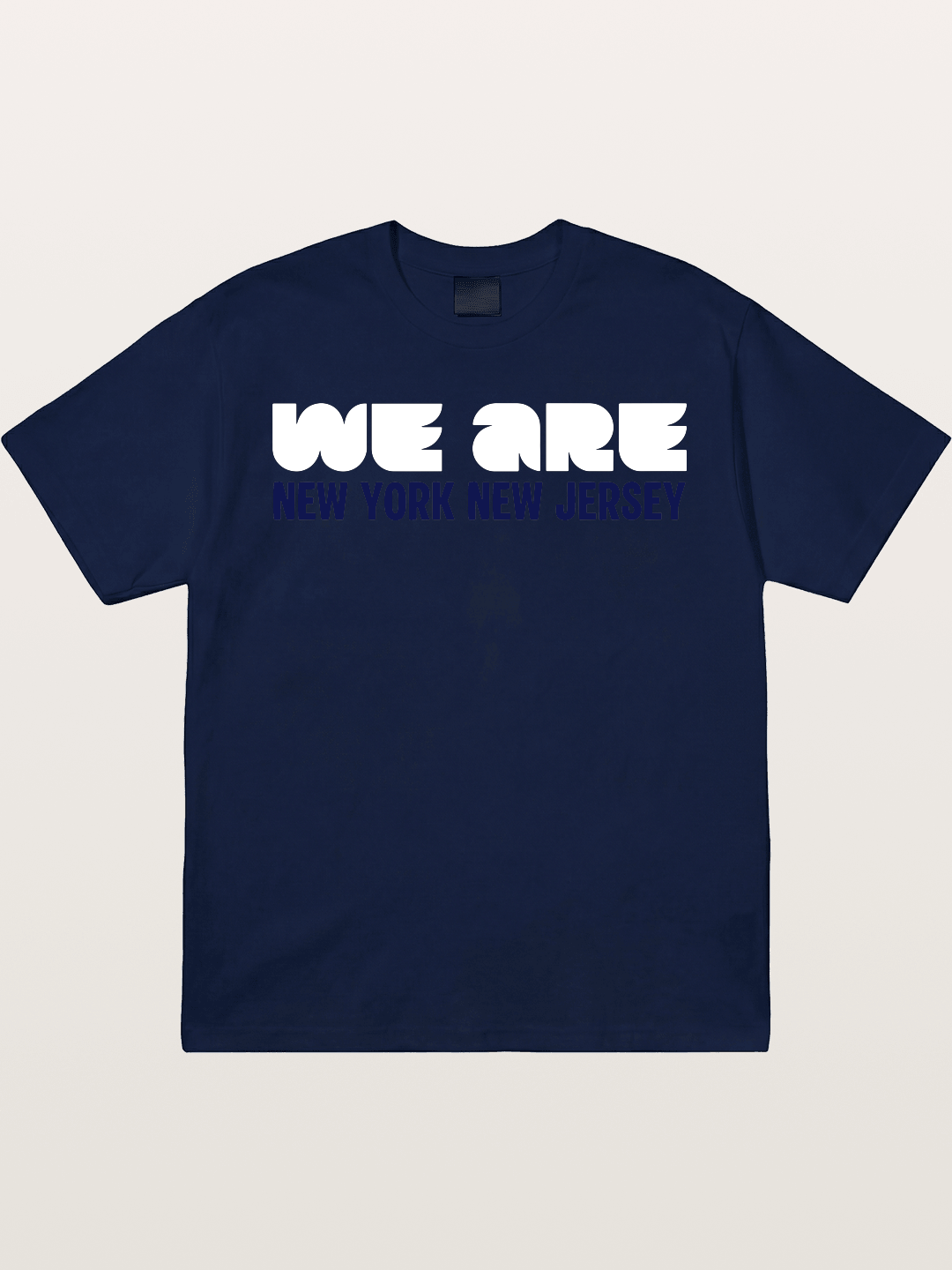 New York New Jersey Navy Typo Gildan T-shirt