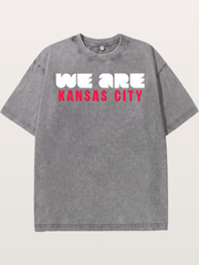 Kansas City Red Block Letters Washed T-shirt