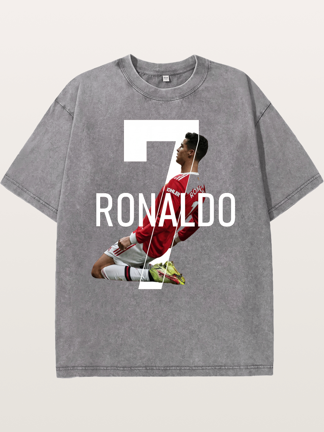 Ronaldo Red Jersey Celebration Pose Washed T-shirt