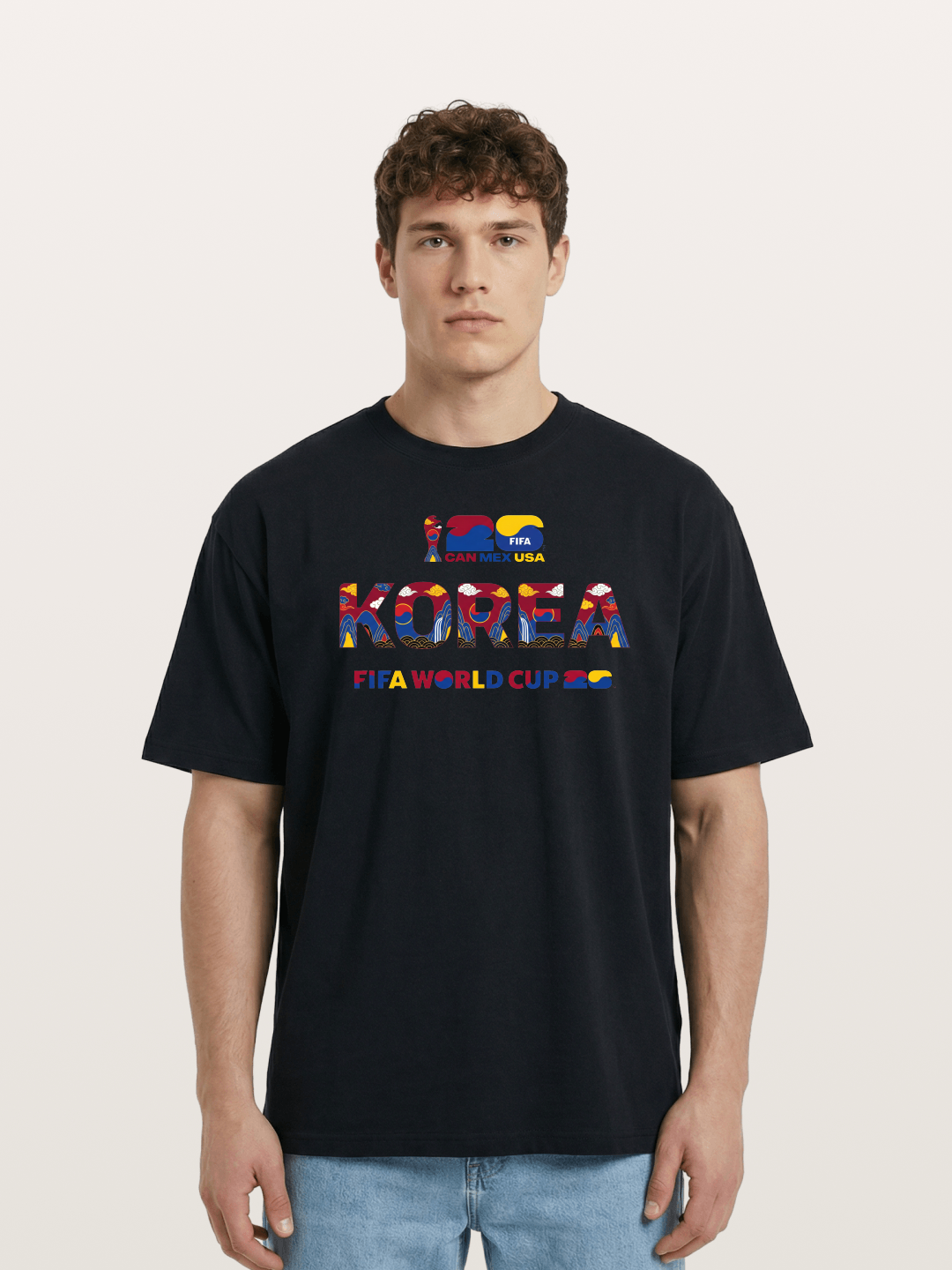 Korea 2026 Folk Ornament Design Cotton T-shirt