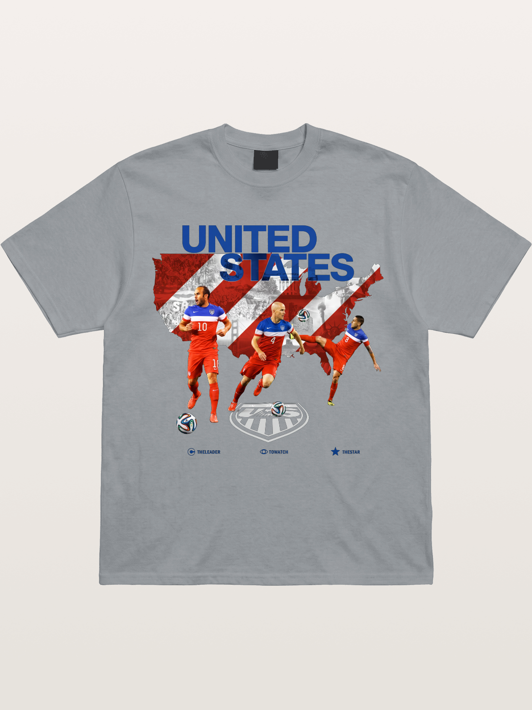 USA Soccer Stars On Map Outline Gildan T-shirt