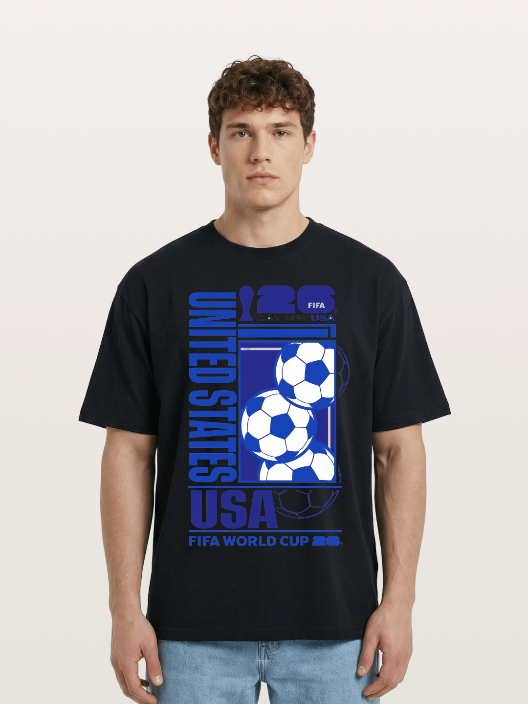 USA Mexico Canada Soccer Art Cotton T-shirt