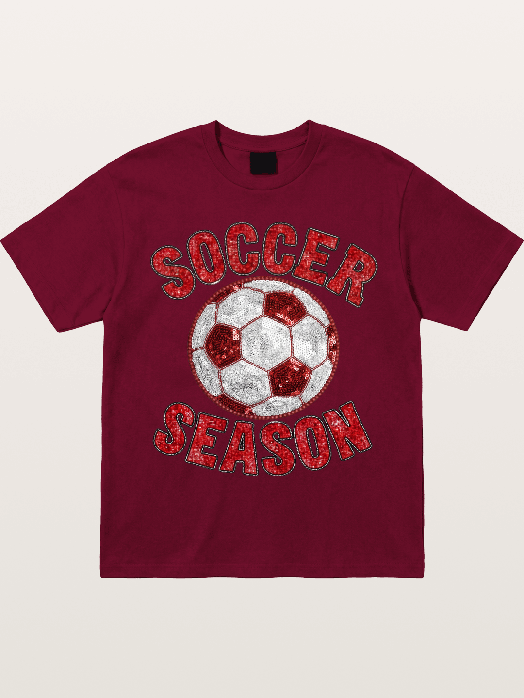 Glitter Soccer Season Badge Gildan T-shirt