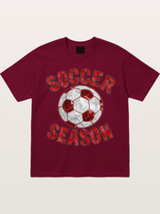 Glitter Soccer Season Badge Gildan T-shirt