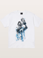 Messi WC Trophy Watercolor Cotton T-shirt