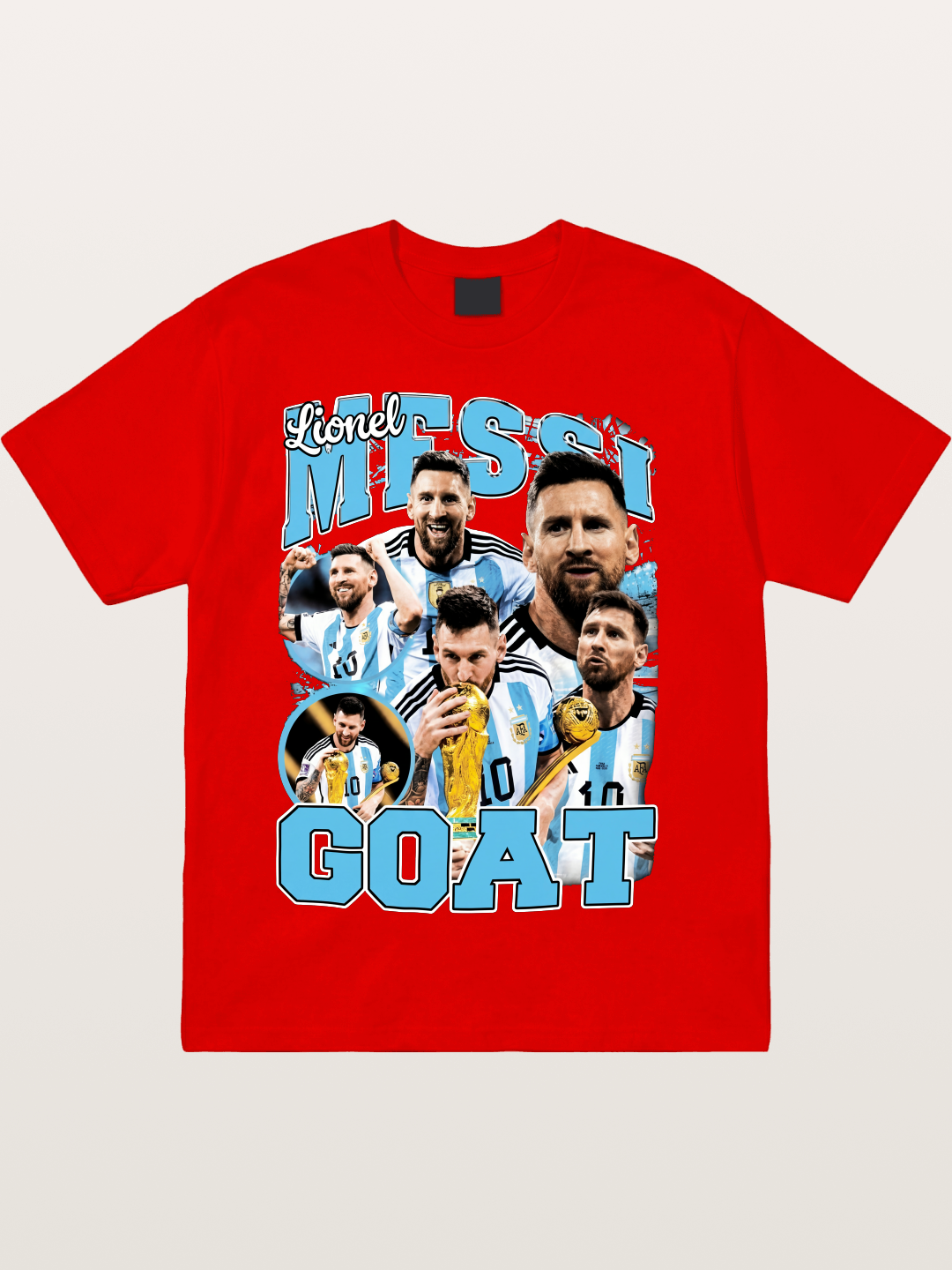 Lionel Messi GOAT Argentina Collage Cotton T-shirt