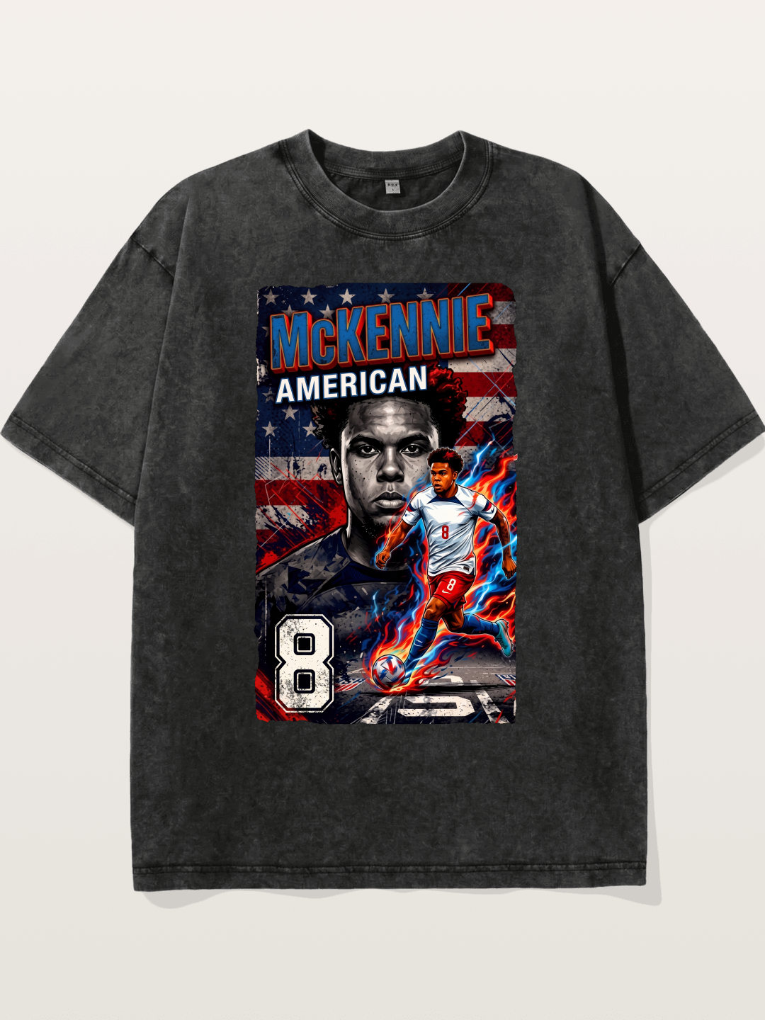 Weston Mckennie Fiery Retro Design Washed T-shirt